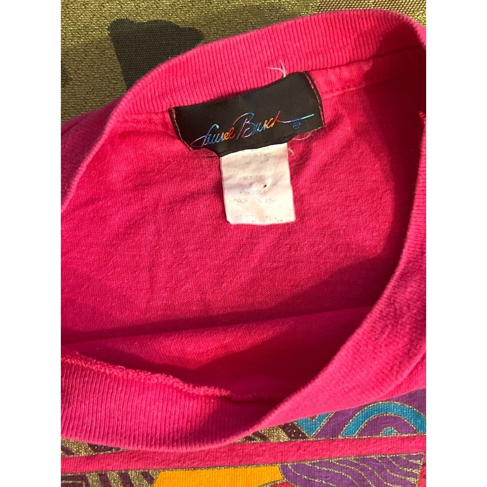 Vintage 90's Laurel Burch Women Spirit Pink Pride Graphic Print One Size T-Shirt - Picture 9 of 9